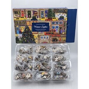 Galison Winter Lights Christmas Countdown – 12 Days of Puzzles NEW OPEN BOX